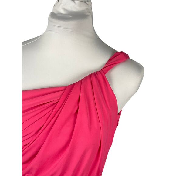 ANN TAYLOR Dress One Shoulder Cocktail Event HOCO sz 4 NWT NEW Pink Elegant - Picture 7 of 12